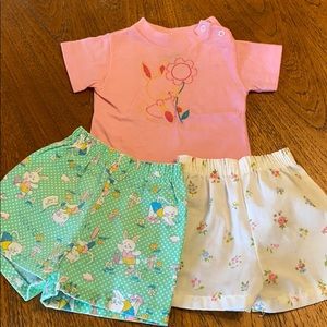 Vintage 18 months bunny shirt and shorts